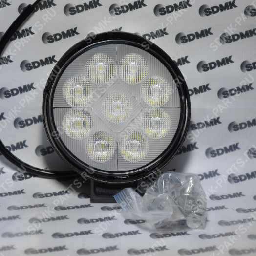 Фара светодиодная круглая, тонкая, рассеянный, 27Вт, 10-30V 02709CF-30 (OEM)
